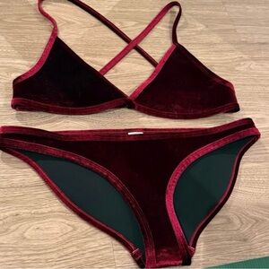 Hoaka Velvet Burgundy Bikini Set